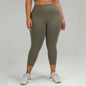Lululemon Wunder Train High-Rise Crop 23" Army Green Size 8